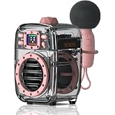 Portable Bluetooth Speaker with 360&deg;HD Stereo Sound and Robust Bass, Stocking Stuffers, Microphone, 3-8H Playtime, BT 5.3, DSP, Small Wireless Speaker for party, camping, car, White Elephant Gifts