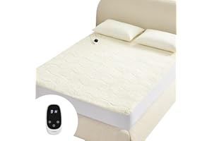 Caperia Heated Mattress Pad Twin XL, Electric Mattress Pad with 9 Heat Settings, Memory Function, Fast Heating, 1-12 Hours Auto Off, Deep Pocket, Machine Washable, 39"x 80", White