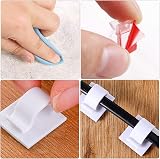 Fantasyon 50Pcs Cable Clips Self Adhesive White Durable Cable Organizer view 3