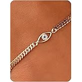 MSCHA HOME Charm Bracelet for Women Gold Trendy Non Tarnish Sideways 14K Gold Plated Simple Dainty Chain Jewelry Gift