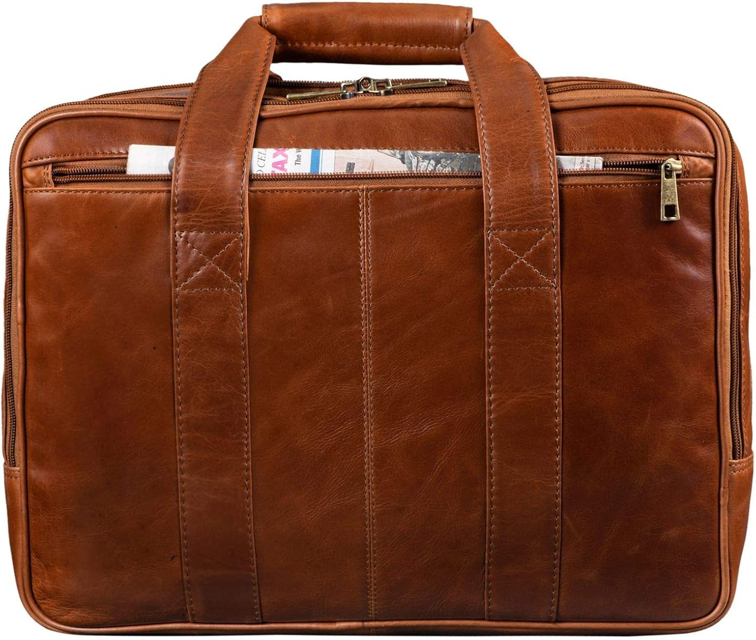STILORD 'Leopold' Large Leather Bag/Shoulder Bag XXL Work Bag/College Bag/Teachers Bag Satchel Business Bag Genuine Leather - Image 5