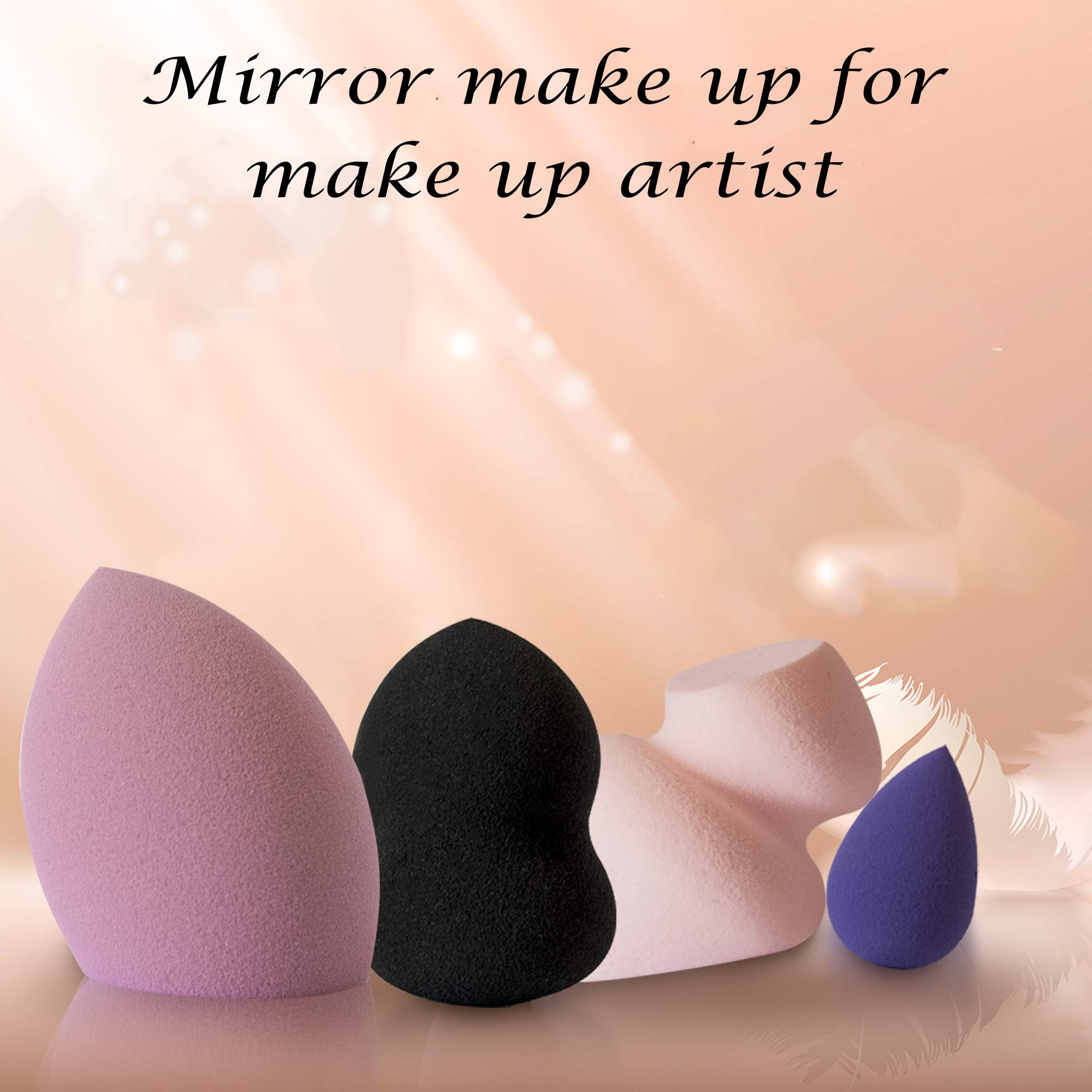 MIRROR Set spugne trucco con 6 diverse spugnette make up per fondotinta, creme, correttore e ogni tipo di trucco che necessita di stesura con blender beauty