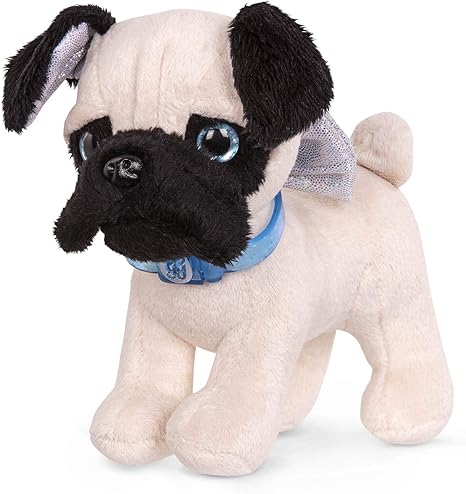 toy dog on wheels with lead