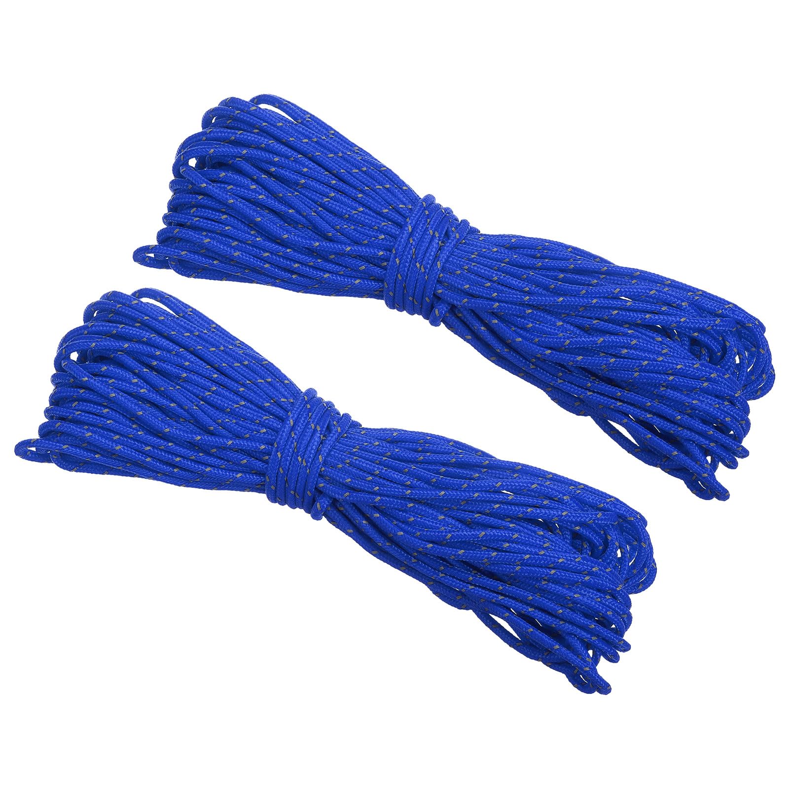PATIKIL 65 Feet Reflective Guyline Camping Paracord, 2Pcs 3mm Tent Cord Guyline Rope Nylon Paracord Rope for Camping Tent Tarp Hiking, Dark Blue (20M)