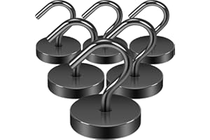Neosmuk Magnetic Hooks Large Opening, Cruise Ship Essentials, 80lb+ Heavy Duty Magnetic Hooks for Cruise Cabins, Refrigerator, Grill, Hanging, and Travel | Extra Strong Must-Haves Magnet Hook,Black