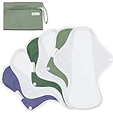 Langsprit Reusable Sanitary Pads for Women, Feminine Pads for Women Regular Absorbency Cotton Washable Cloth Menstrual Pads 6pcs Set with Mini Wet Bag Leakfree and Periods (Medium)