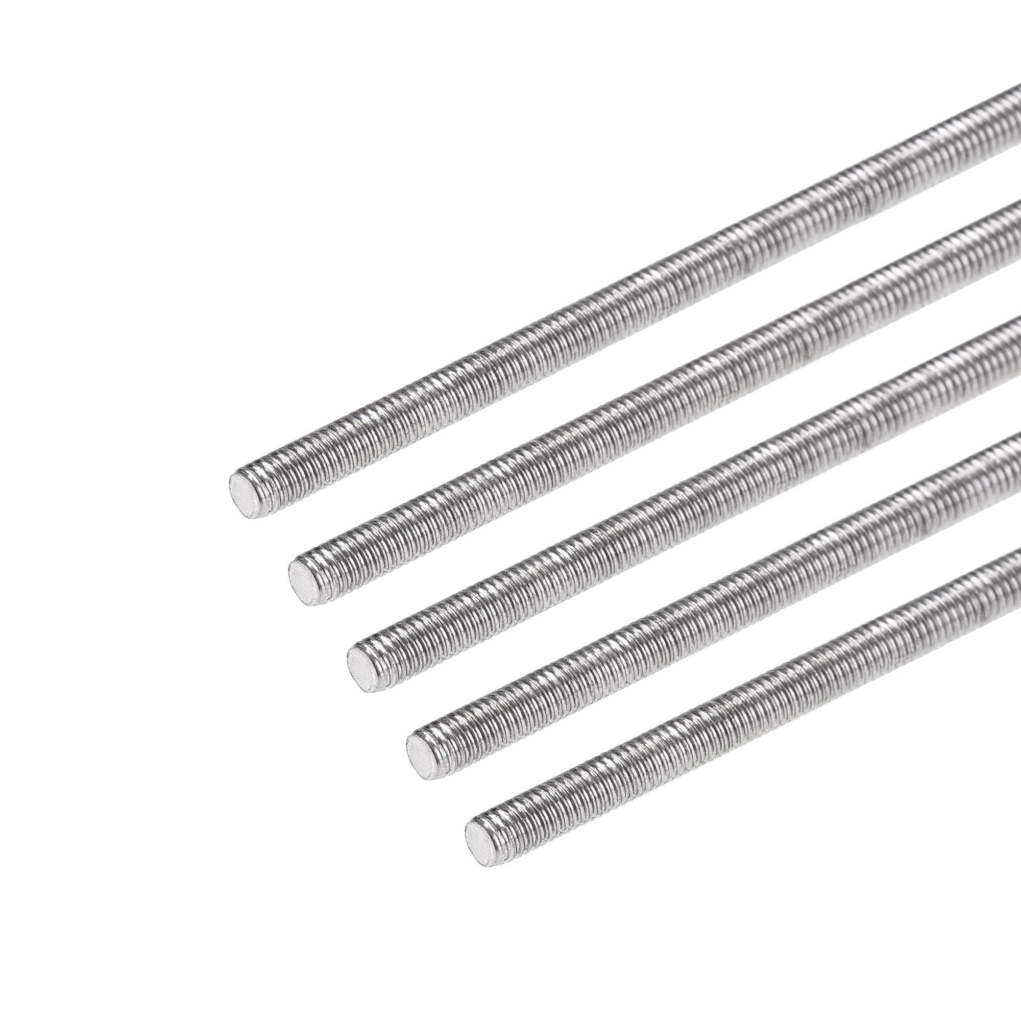 sourcing map 5Pcs M3 x 180mm Fully Threaded Rod 304 Stainless Steel Right Hand Threads