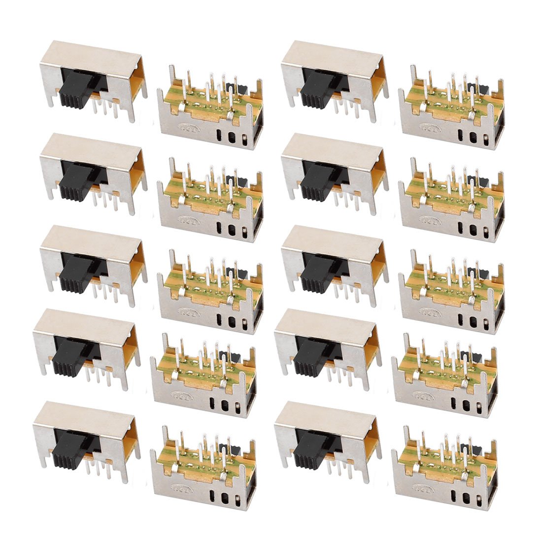 Sourcingmap 20Pcs 3 Position 8P 2P3T Panel Mount Micro Slide Switch Latching Switch