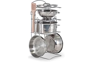 Melissa & Doug Stainless Steel Pots & Pans Play Set