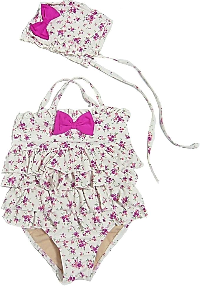 Amazon Gearl 女児水着 子供 水着 キッズ 女の子 ワンピース スイムキャップ付 90cm 100cm 110cm 1cm 110cm 水着 通販