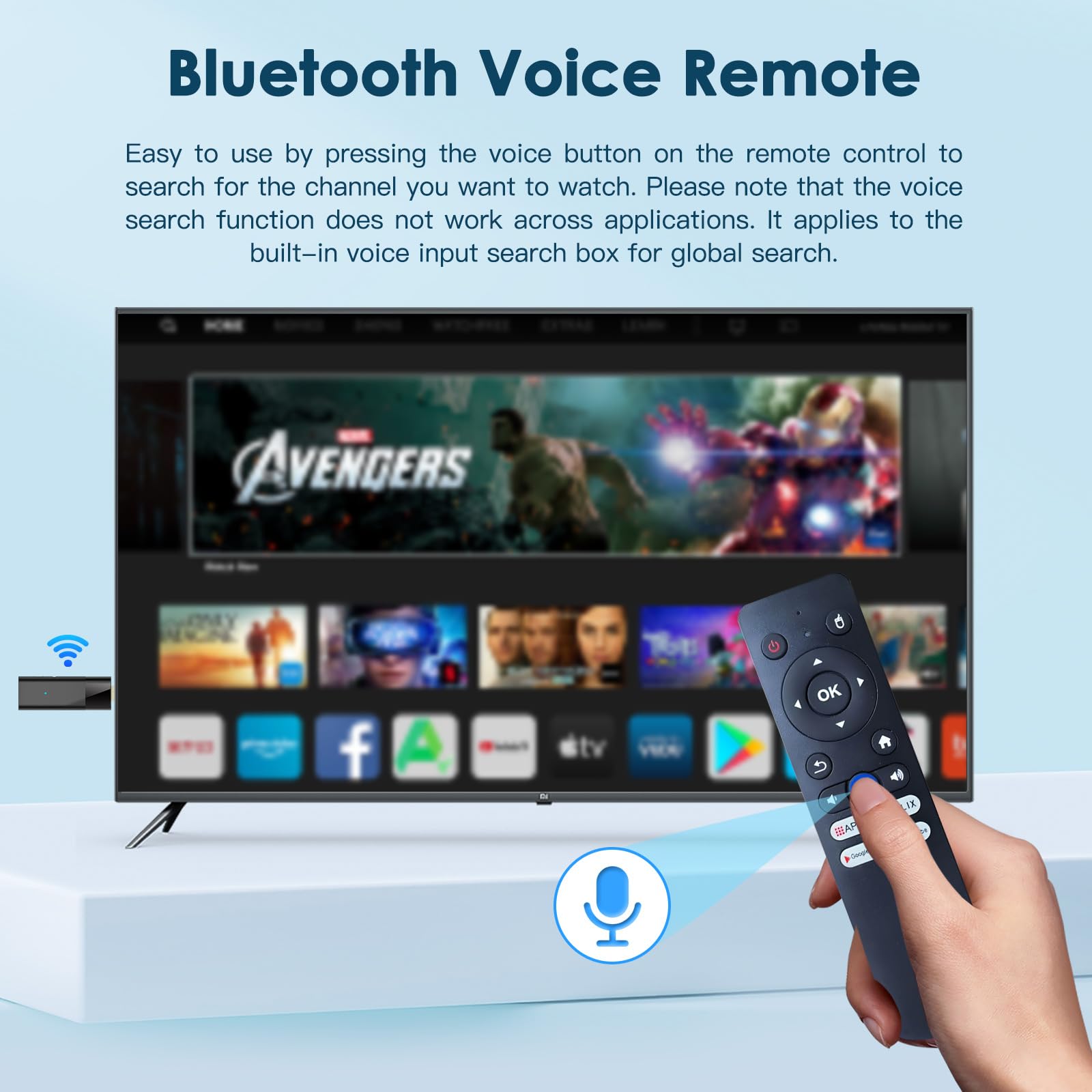 BL Android TV Stick 4K, 2025 Android TV Stick 10.0 2GB RAM 16GB ROM, Tv Stick 4K Ultra HD H313 CPU Supports 2.4G/5G Wi-Fi Bluetooth 5.0 USB HDR10 with Bluetooth Voice Remote Control