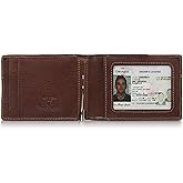 Tony Perotti Italian Leather Slim Money Clip Wallet - Men's Bifold Ultra Slim RFID Wallet With Credit Card Slots, ID Window - Eco-Friendly Tanned Full Grain - Made in Italy