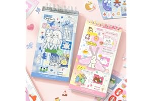 JUNKJWBZ 40 Sheets Kawaii Sticker Book – Junk Journal Supplies & Scrapbooking Embellishments | Japanese Sticker Book for Planners, Junk Journals, Scrapbooks & DIY Crafts – Perfect for Kids Teens Girls