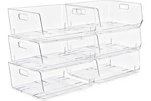 Sorbus Stackable Storage Bins Open Front, Clear Stackable Storage Bins, Pantry Bins for Storage and Organization, Acrylic Sta