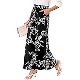 lionstill Women's Chiffon Dressy Pants High Waist Casual Wide Leg Palazzo Pants Loose Trousers with Pockets