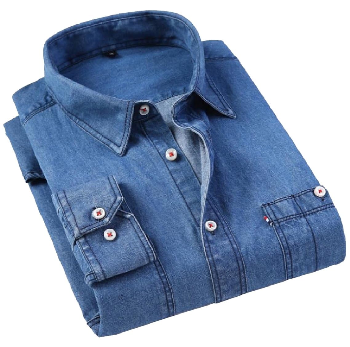 plus size fitted denim shirt