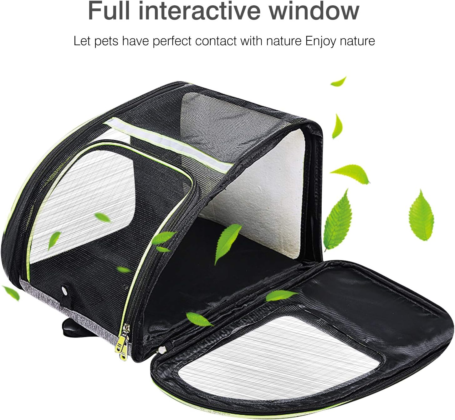 PETCUTE Cat Carrier Dog Backpack Expandable Pet Carrier Backpack Portable dog body carrier Breathable Cat Rucksack Mesh Window Reflective Strips Design For Carrying Puppy Dogs Cats Up to 3,5KG - Image 4