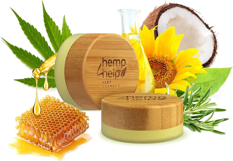 Hemp4Help Organic Hemp Lip Balm Beeswax Cacao Butter Vitamin E Vanilla Olive Oil