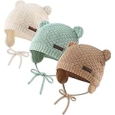 JANGANNSA Cute Knitted Boys Girls Christmas Beanie Warm Earflap Winter Hat Infant Toddler Baby Beanie 0-2Y