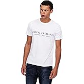 A｜X Armani Exchange Men's Short Sleeve Milan New York Logo Crew Neck T-Shirt