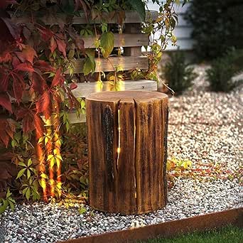 EASTYY Pila De Madera Europea Poste De Luz País Stump Luz Del Césped