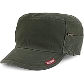 Armycrew BDU Vintage Flat Top Military Cap with Zipper Compartment