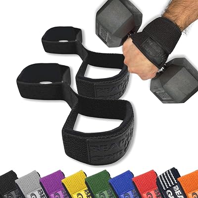BEAR GRIP Premium Figure 8 Lifting Straps (Pair) Black