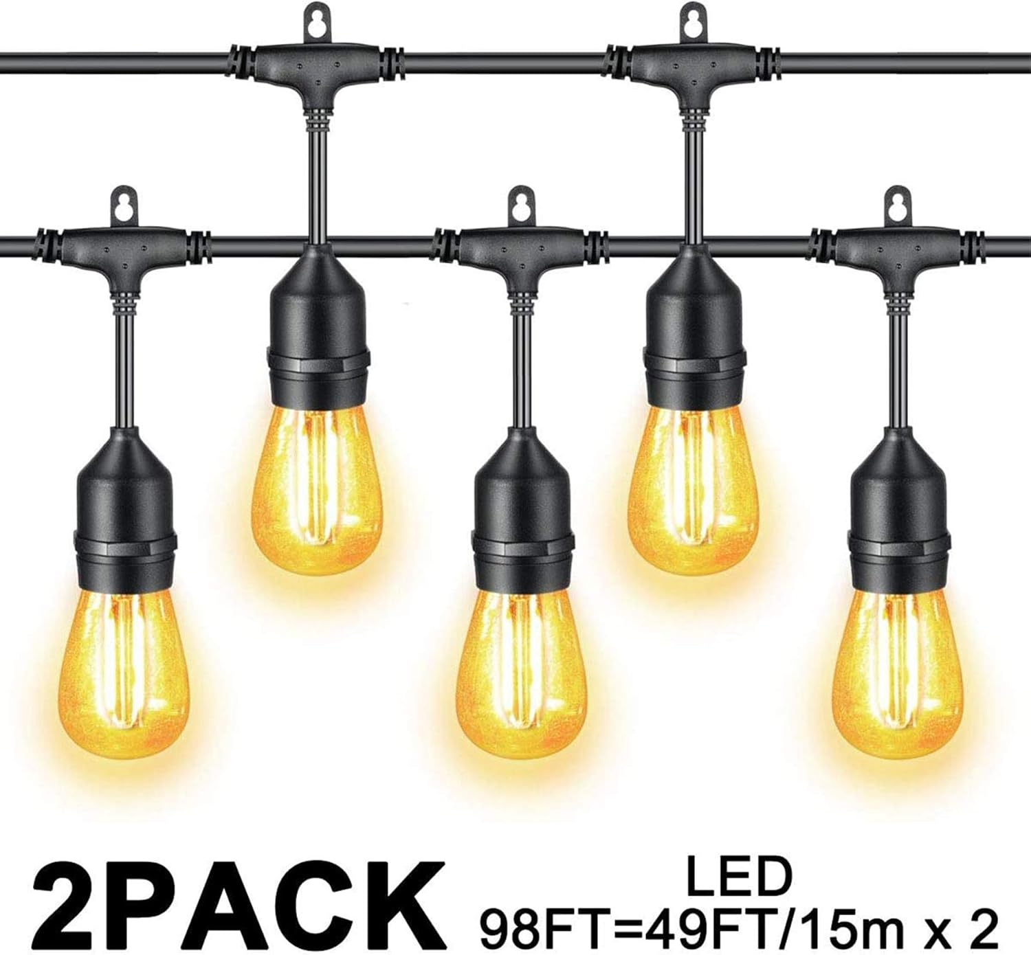 S14 Svater Outdoor String Lights LED,96FT Heavy Duty Commercial Grade