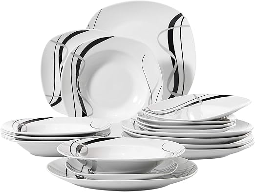 VEWEET 'Fiona' 18-Piece Porcelain Ivory 