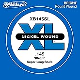 D'Addario XB145SL Nickel Wound Bass Guitar Single String, Super Long Scale, .145