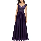 Miusol Women's Classy Deep V Neck Formal Evening Party Maxi Dress
