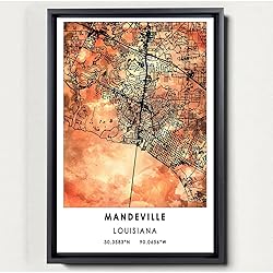 Mandeville Map Poster, Louisiana Map Art