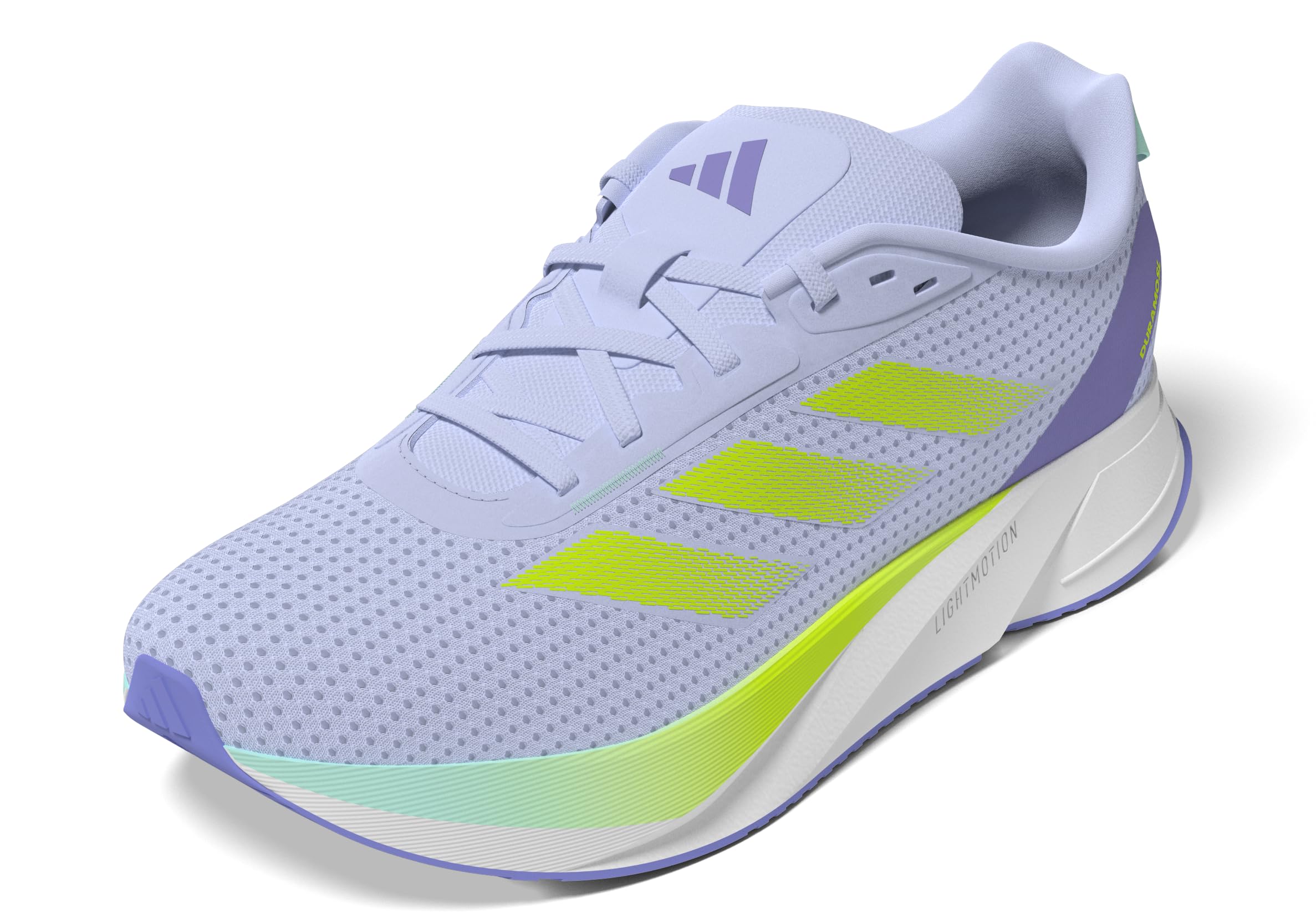 adidas Women’s Duramo SL Running Sneaker, Blue Spark/Lucid Lemon/Flash Aqua, 9