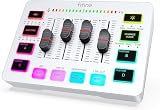 FIFINE SC3 White Audio Interface with RGB Lights Four Channel XLR Mic Input