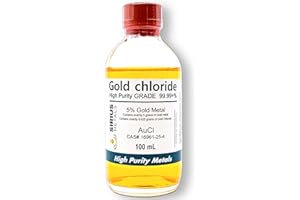 Gold Chloride - 8.625% (5.0% as 99.997% Pure Gold Metal) - 100 mL in a Clear Glass Bottle