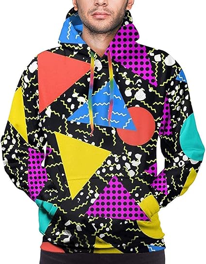 Amazon レトロなヴィンテージ80年代メンフィスメンズパーカープルオーバーフード付きトレーナーautum冬のコート トレーナー パーカー 通販