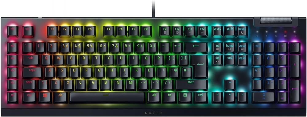 Razer BlackWidow V4 X Green Switch Mechanical Keyboard QWERTY UK Black