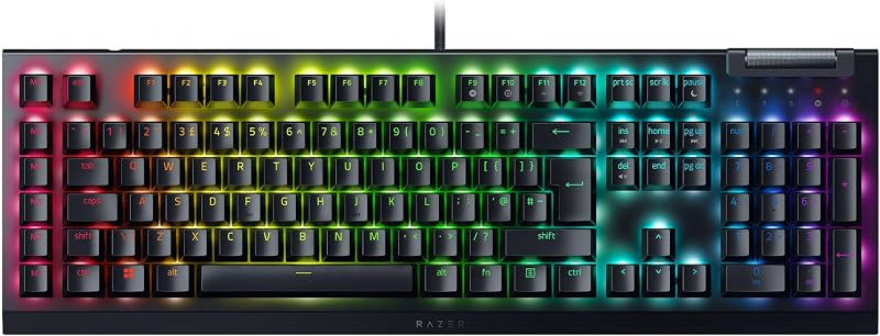Razer BlackWidow V4 X Green Switch Mechanical Keyboard QWERTY UK Black