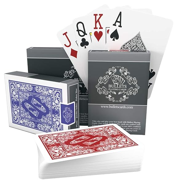 Bullets Playing Cards 2X wasserfeste Designer Profi Plastik Pokerkarten Zwei Eckzeichen - Deluxe Kartenspiele mit Jumbo Index