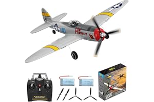 28°C Remote Control Airplanes, 4-CH RC Plane Ready to Fly P47 Radio Controlled Aircraft for Beginners with Xpilot Stabilization System, One Key Aerobatic Airplane(76116 RTF)