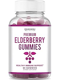 Premium Elderberry Gummies - Supports Immune System Health - Made with Premium Plant-Based Pectin - No Gelatin, No Fructose Corn Syrup, Gluten Free - Natural Ingredients 60 Gummies per Bottle