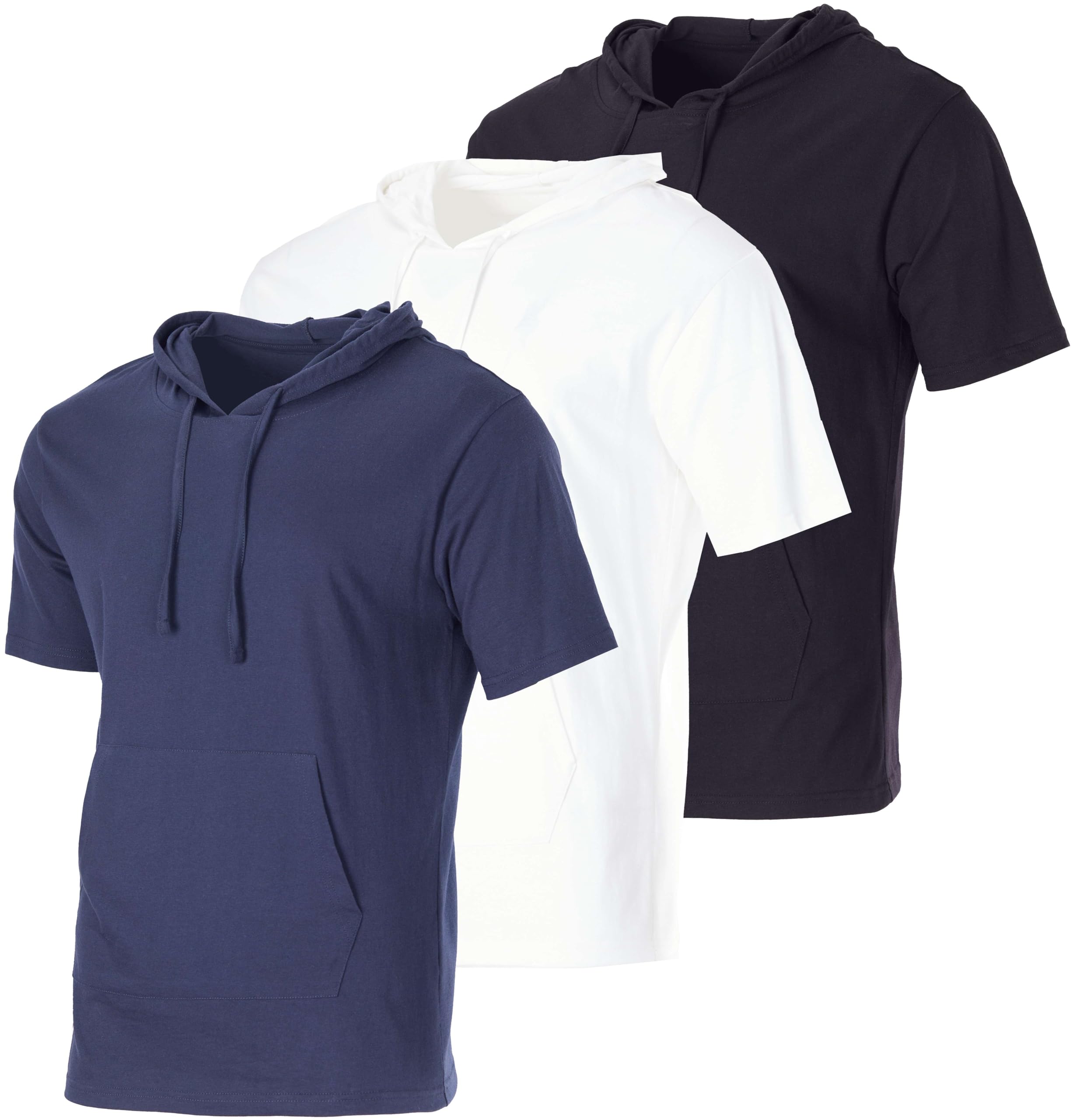 Photo 1 of Real Essentials Men's Cotton Short-Sleeve Hoodie Hooded T-Shirt With Drawstring & Pockets (Available In Big & Tall)