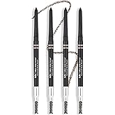 bdb Universal Eyebrow Pencil - Precision Tip & Spoolie, Waterproof, Define Shape & Fill Brows, 4-Pack
