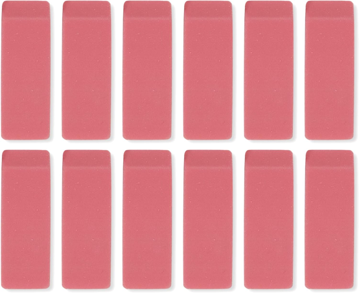 12 Erasers Latex Free, Smudge Free Bevel Pink Erasers Bulk