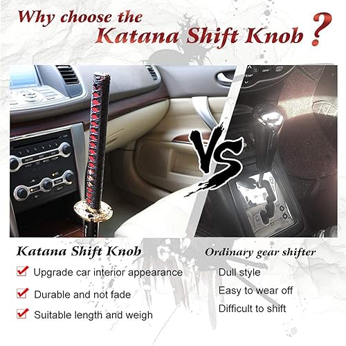 thumbnail image 2 of WENJTP Katana Automatic Shift Knob - Samurai Sword Style Gear Shifter For Automatic Transmission Cars 2 of 11