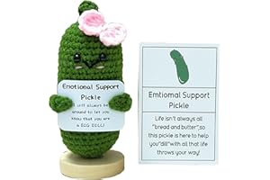 Emotional Support Pickle Gift Cucumber Handmade Crochet, Cute Positive Pickle Nuggets Fries Doll Knitting Funny Ornaments…