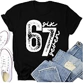 Potia 67 Shirts for Women Funny 67 Gen Alpha Meme Shirt Teen Girls Six Seven Print Teacher School Tees