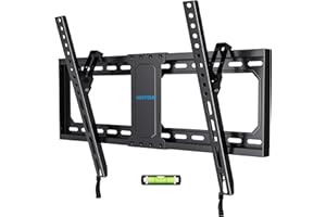 USX STAR UL Listed Heavy Duty Tilting TV Wall Mount for 37-82 Inch Large TV, Slim Tilt TV Mount up to 24" Studs & 132 lbs, Low Profile Wall Mount TV Bracket with Quick Release Lock, Max VESA 600x400mm