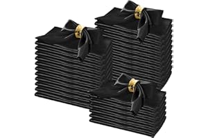 Horbaunal 100 Pack Satin Napkins 17" x 17" Square Dinner Napkins with Floral Edges, Soft Cloth Napkins for Parties, Weddings, Events, Black