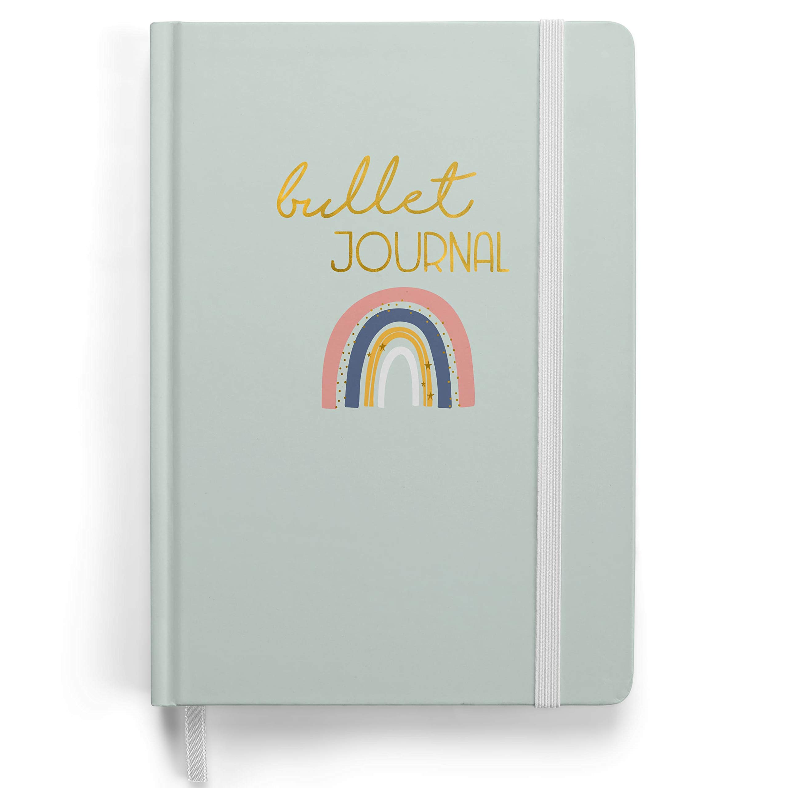 Papierdrachen Premium Bullet Journal Starter Set - (rainbow) - notebook A5 dotted | 192 pages thick 120g/m² dotted paper | with dotted grid, elastic band, pen holder, triangle pocket, instructions — image 1